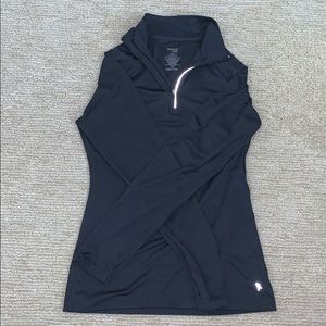 gray quarter-zip pullover